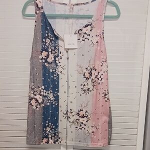 Noracora Large Blue and Pink Sleeveless Tank Top